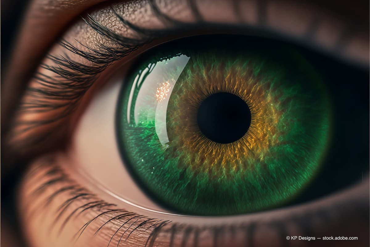 green eye iris closeup illustration generated with AI (Adobe Stock / KP Designs - generated with AI)