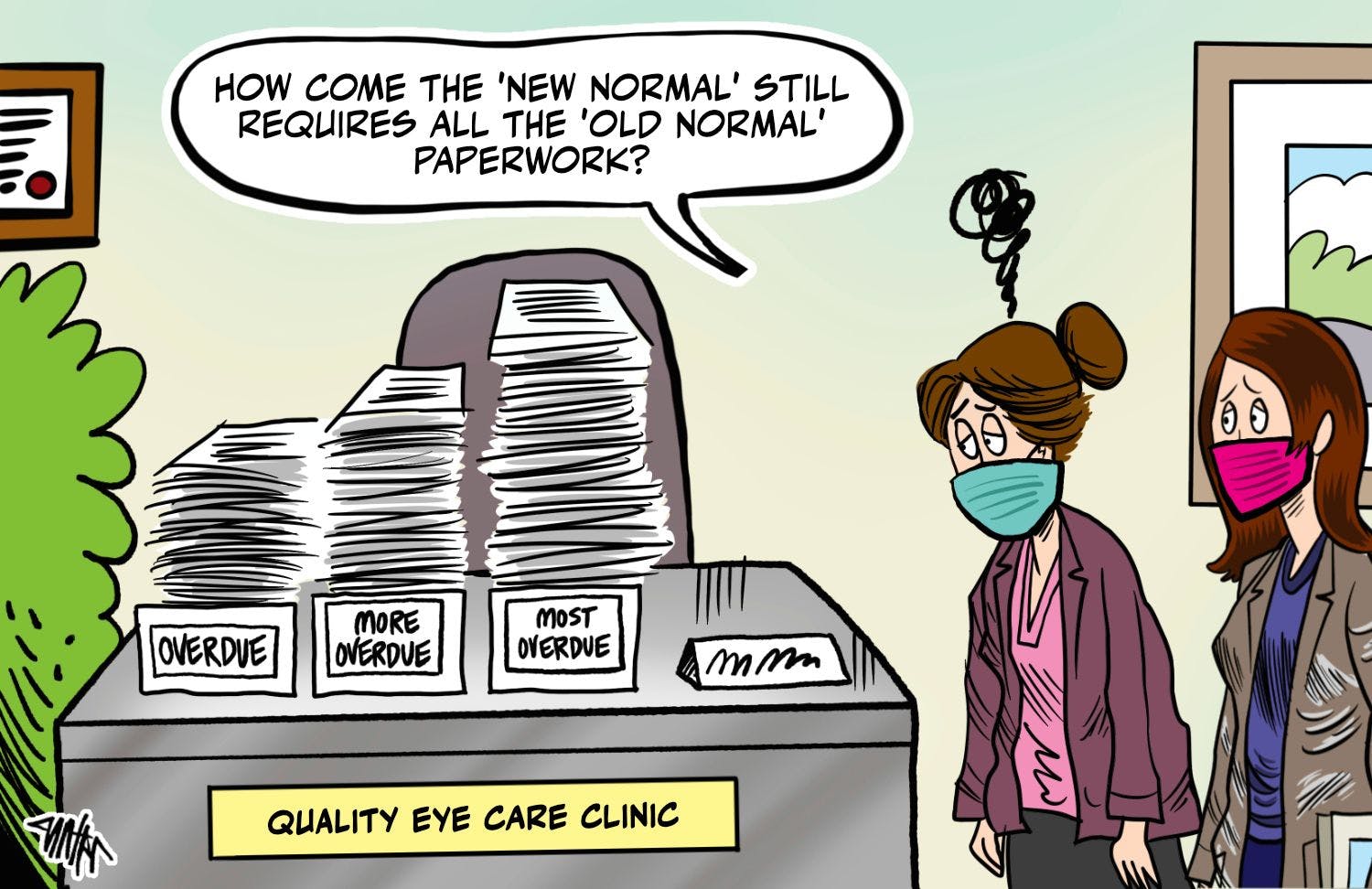 Optic relief: Old normal paperwork