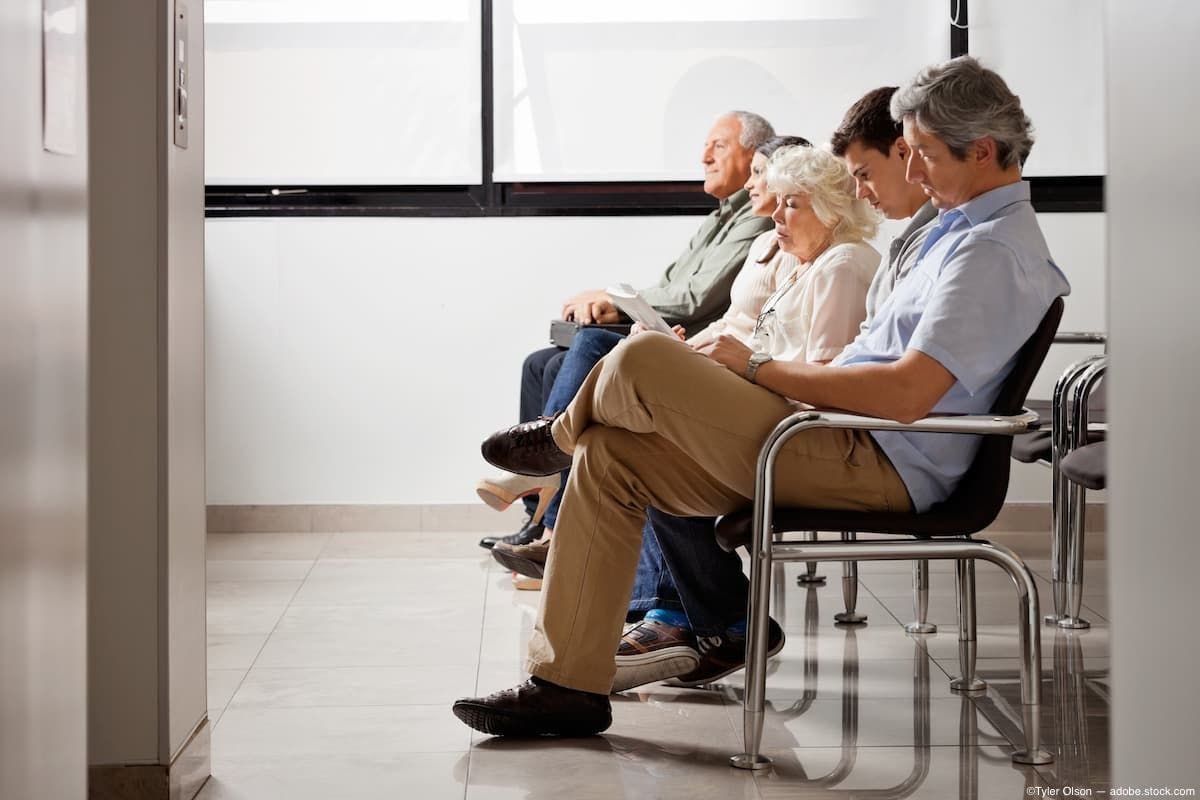 Patients sitting in doctor's waiting room in a row Image credit: ©Tyler Olson - adobe.stock.com