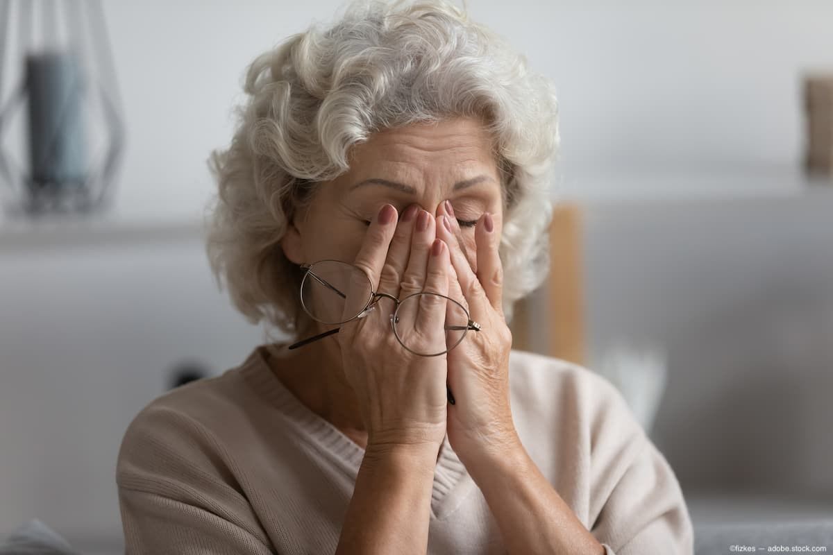 Older woman with eye strain Image Credit: AdobeStock/fizkes