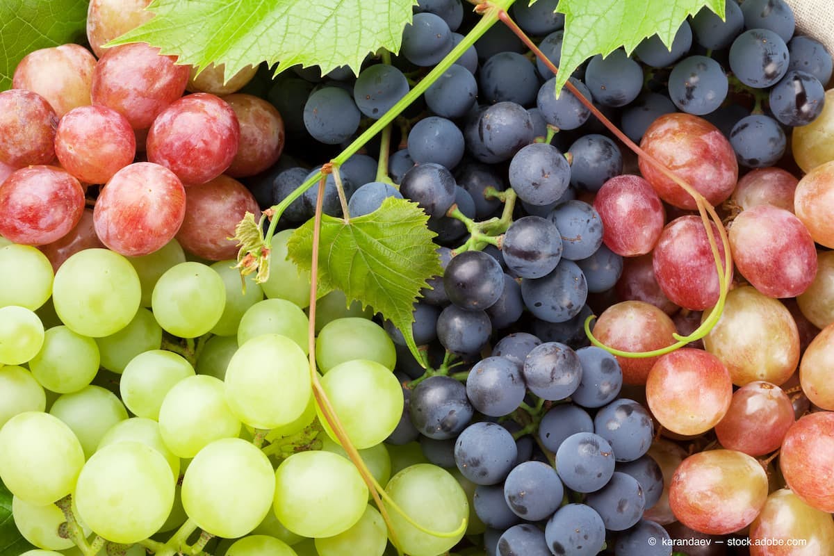 Bunch of colorful grapes (Adobe Stock / karandaev)https://www.ophthalmologytimes.com/view/study-eating-grapes-may-benefit-eye-health