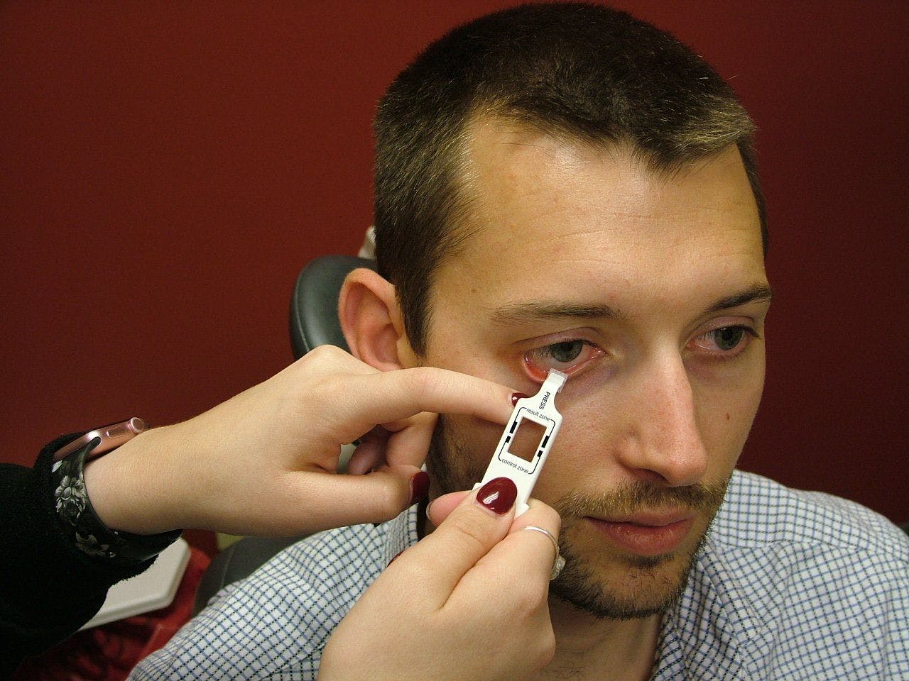 Figure 4. A technician performs InflammaDry testing.
