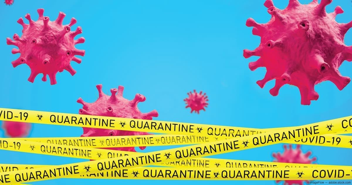 Virus cells behind quarantine tape Image credit: ©ImageFlow - adobe.stock.com