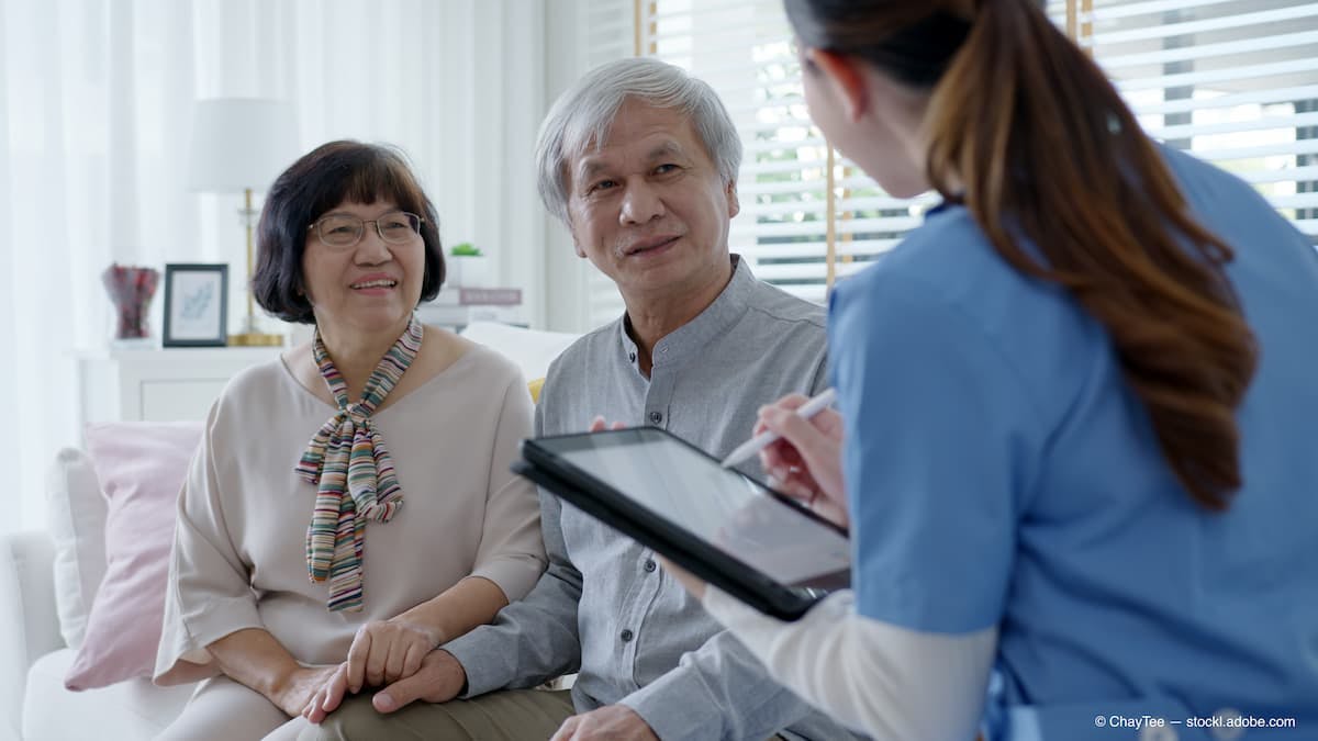 Young asia female nurse, assisted living, in-home carer or doctor visit old senior citizen at home talk about result follow up checklist, health care advice or prescription online on tablet computer. (Adobe Stock / ChayTee)