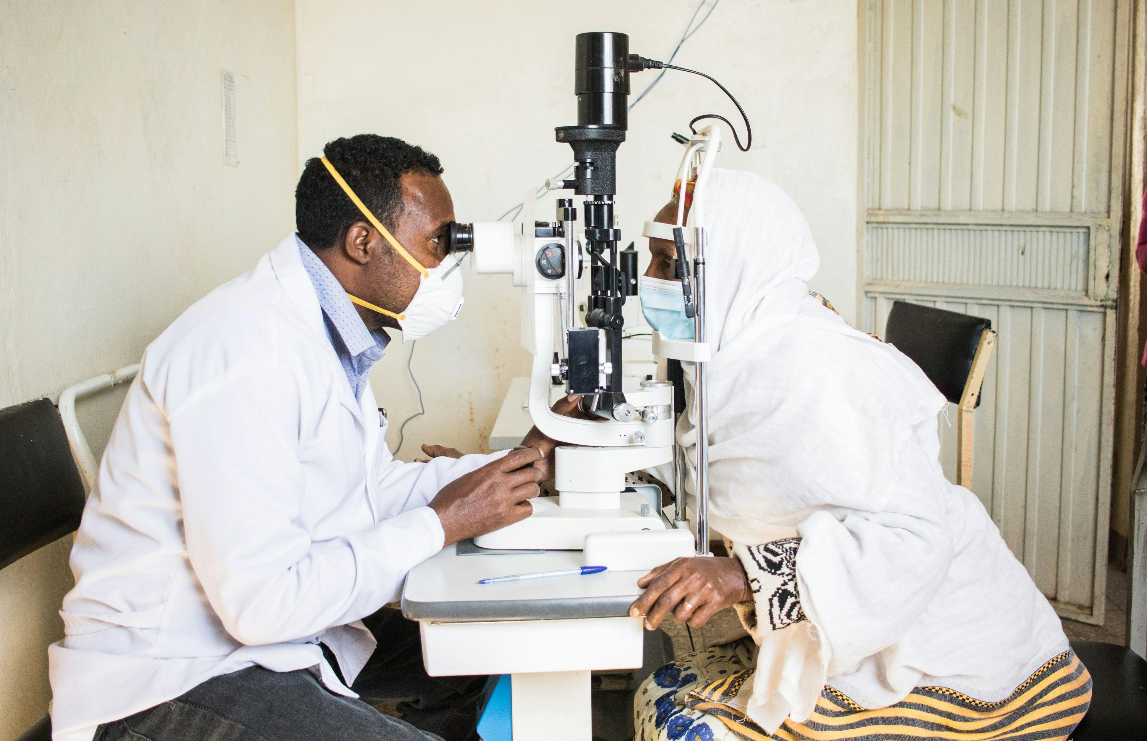 Orbis workers provide eyecare services for Ethiopian communities to treat eye diseases.