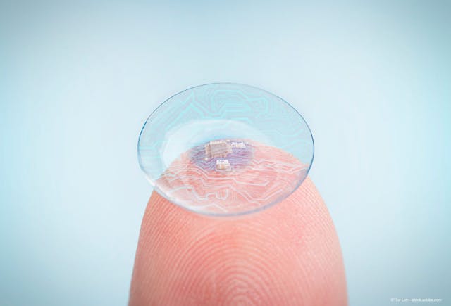 smart contact lens prototype undergoes first on-eye test - Image credit: Adobe Stock / The Len