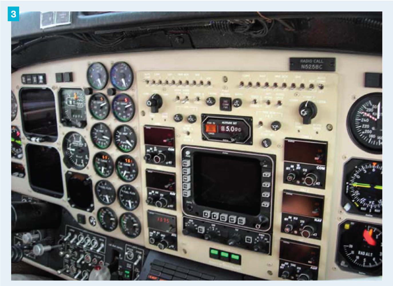 Figure 3. The instrument panel in a twin turbine Beechcraft King Air 350.  