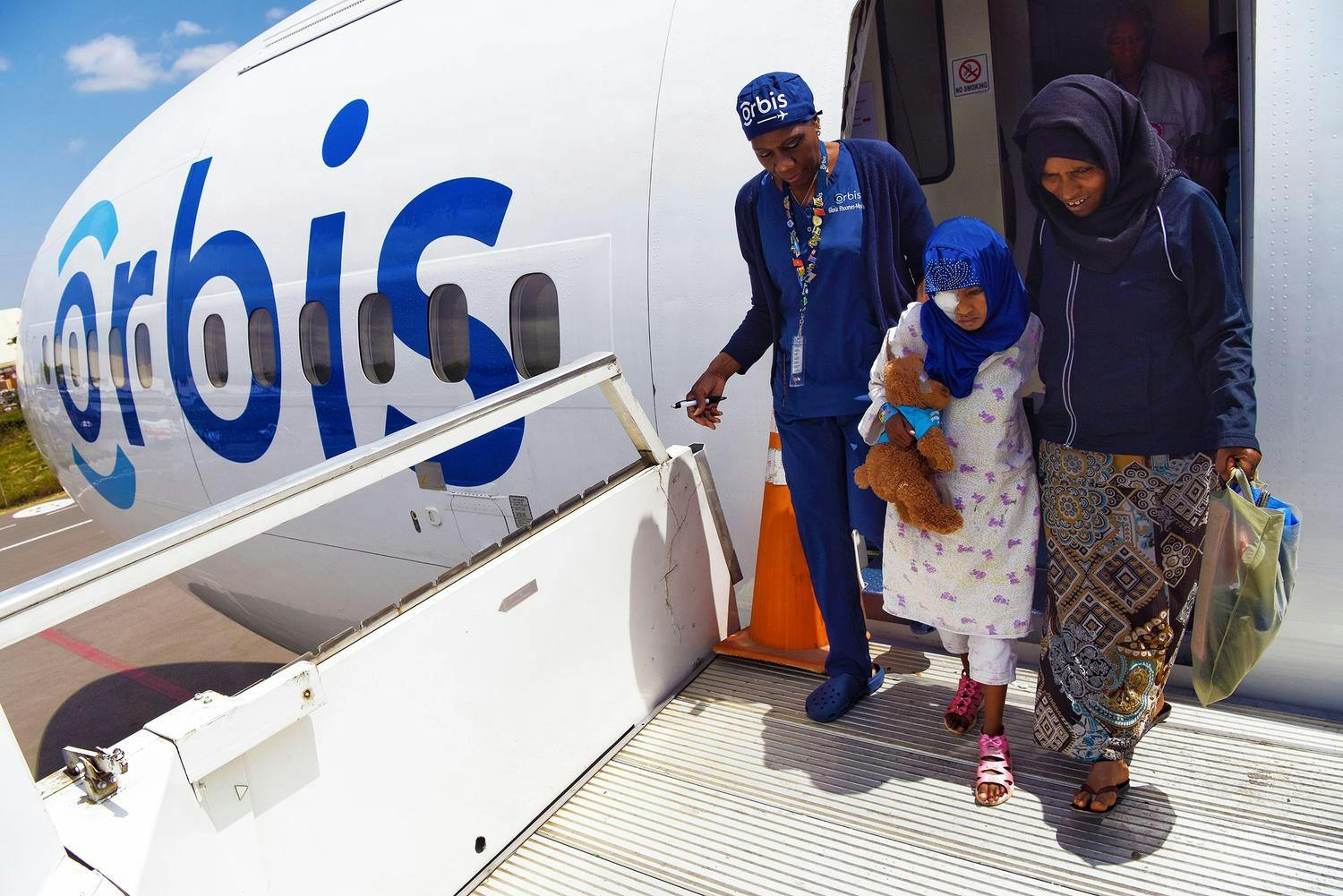 Since 1982, 3 generations of the Flying Eye Hospital have taken eye care teams to more than 95 countries around the world. Image courtesy of Geoff Oliver Bugbee/Orbis