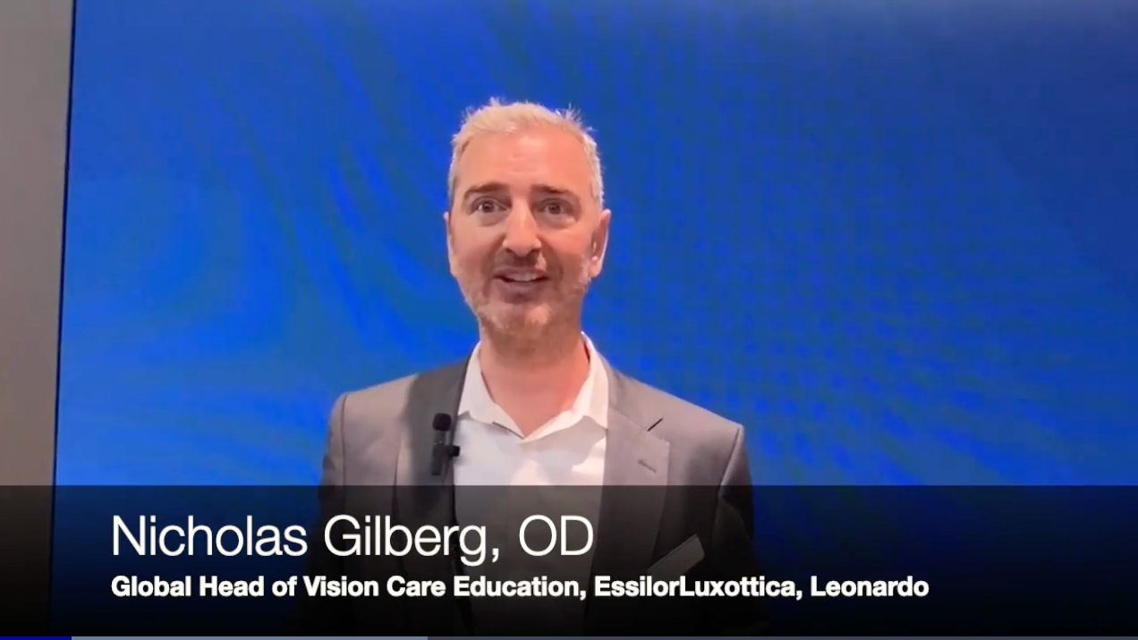 Nicholas Gilberg, OD, gives a tutorial on EssilorLuxottica's Leonardo team practice management programs