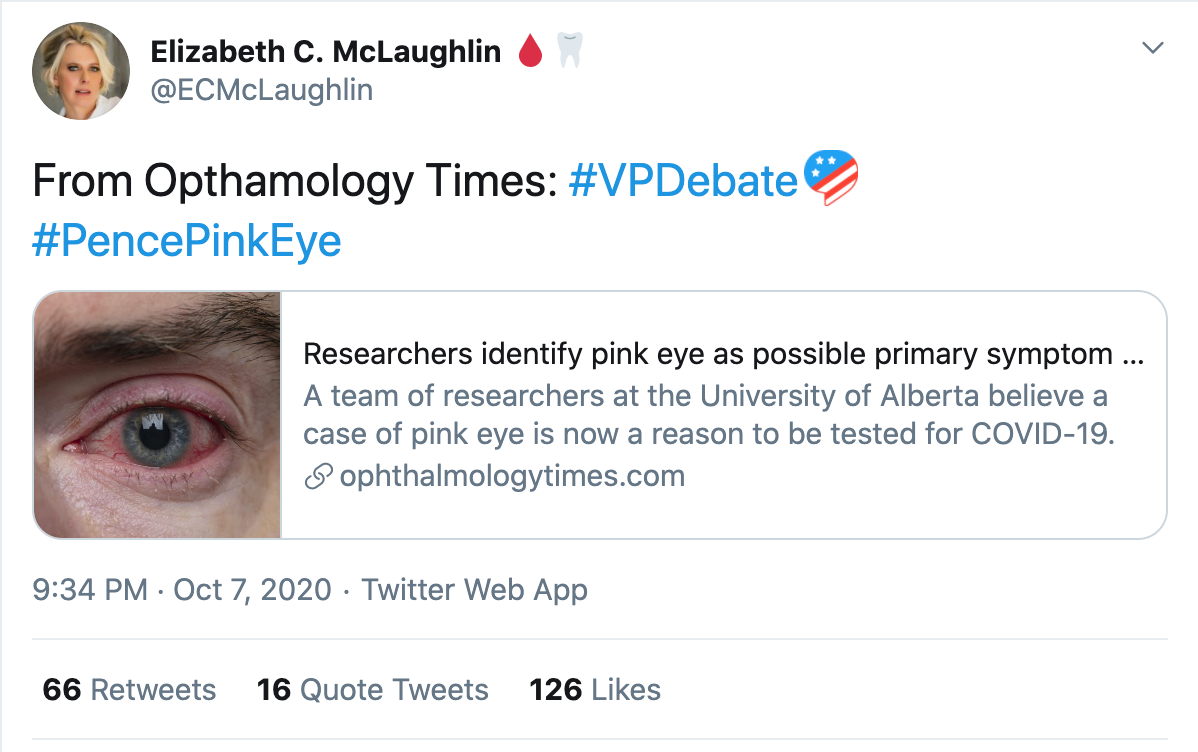 Eye health trending on Twitter during VP debate