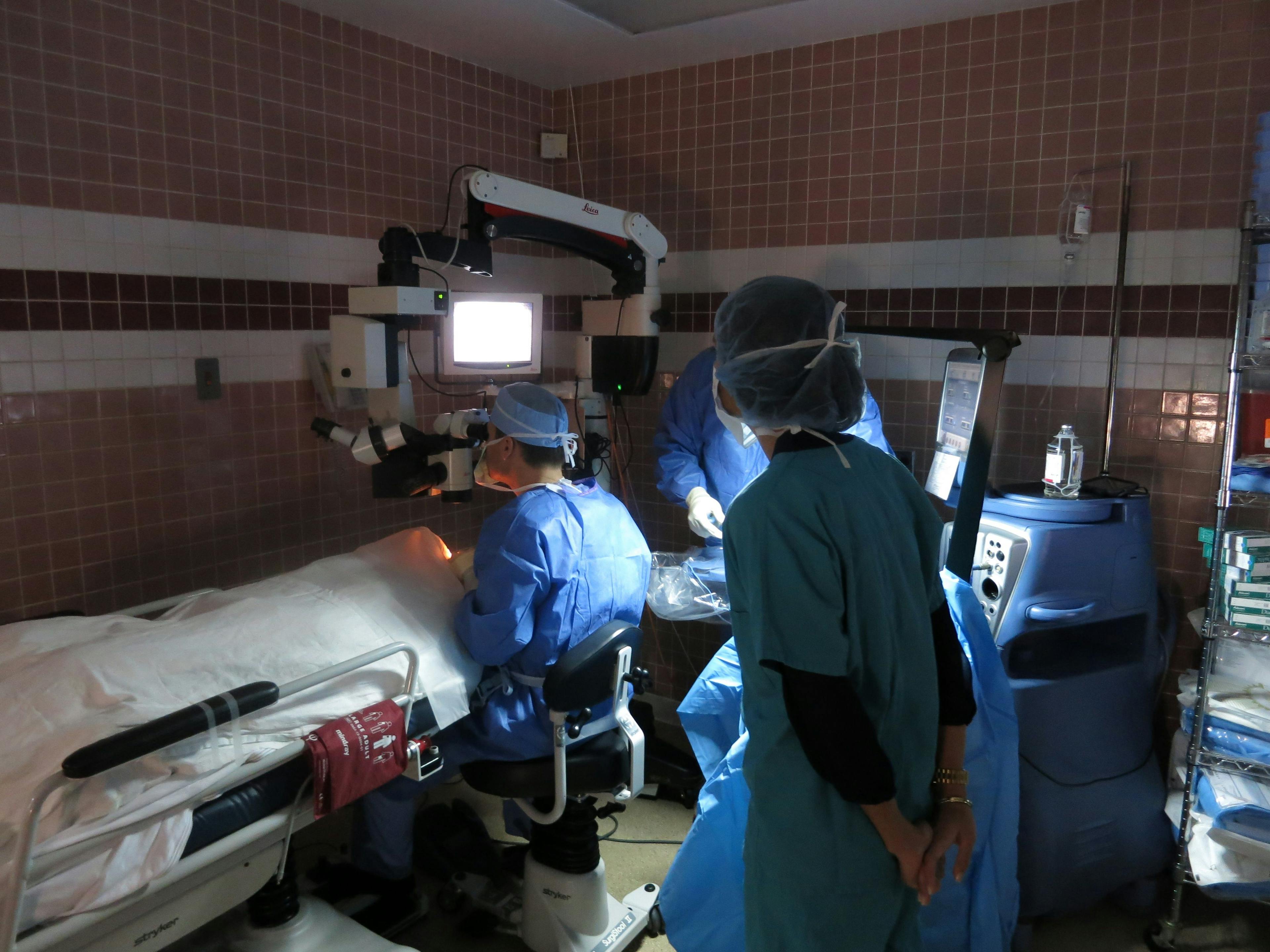 Figure 4. Student observing in the cataract surgery suite at an off-site ambulatory surgical center (ASC). 