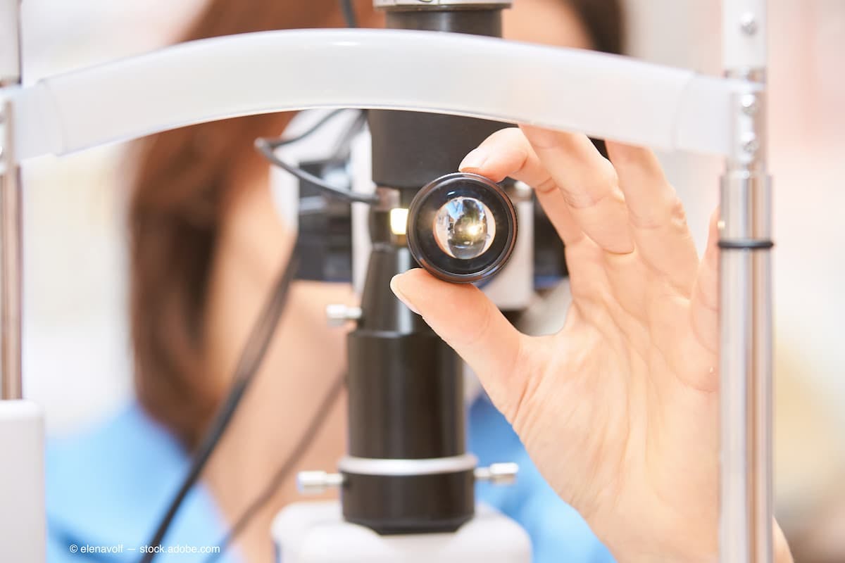 ophthalmologist medical patient. Eye clinic treatment. Hospital optics equipment. Choosing vision pain eyedrop. conjunctivitis diagnosis doctor. optometry allergy pain (Adobe Stock / elenavolf)